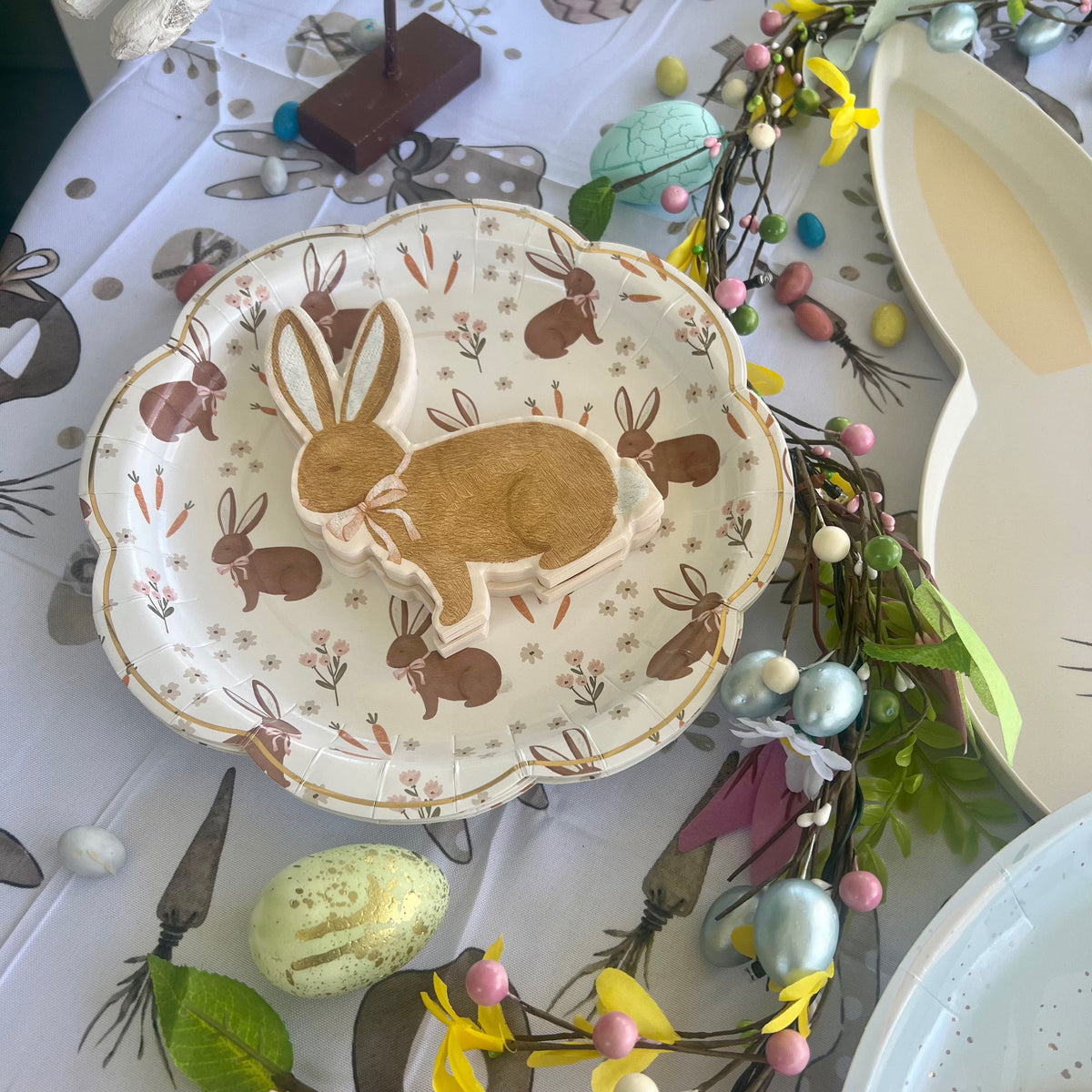 Easter Bunny Paper Plates | Easter Plates (Set of 8) - Scalloped Paper Plates - First Birthday Plates - Easter Brunch Plates - Easter Table